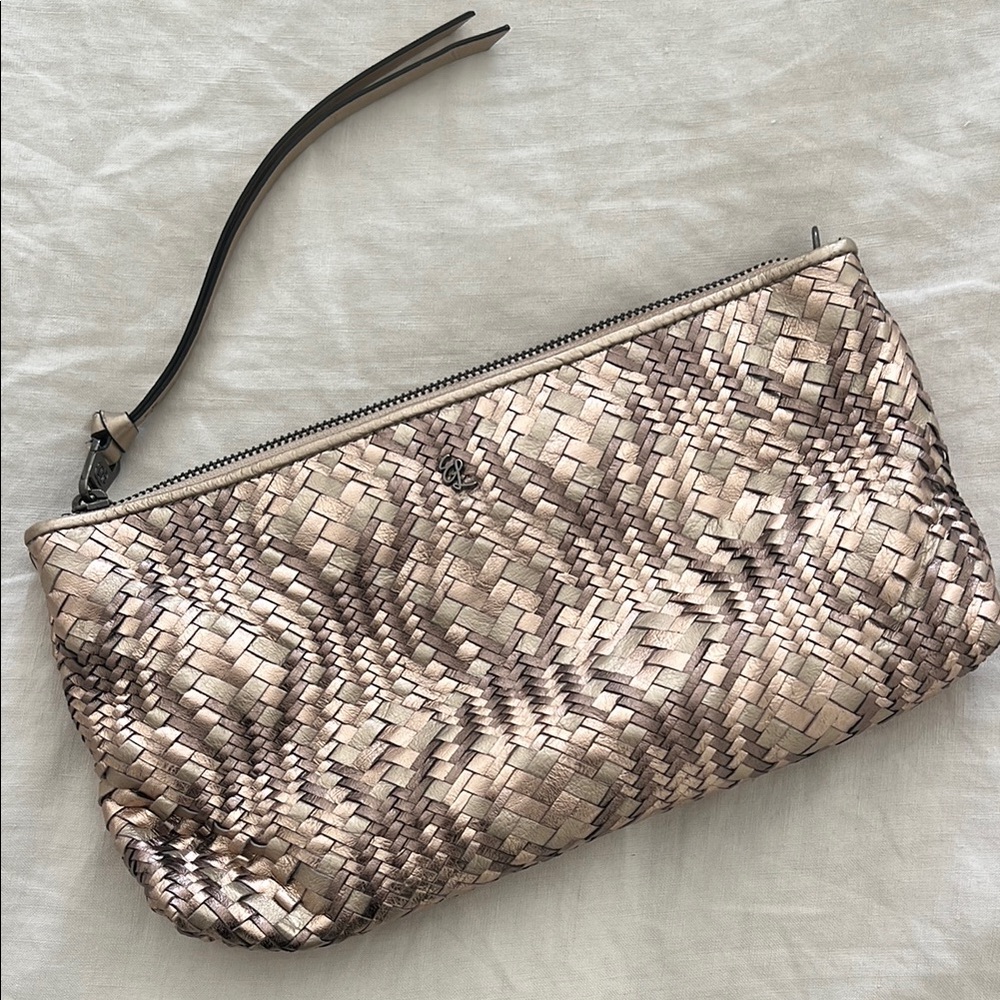 Elliott Lucca Woven Metallic Clutch